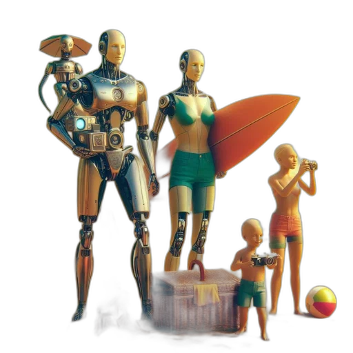 robot, concept art, 3d render, pixel art transparent PNG cut-out