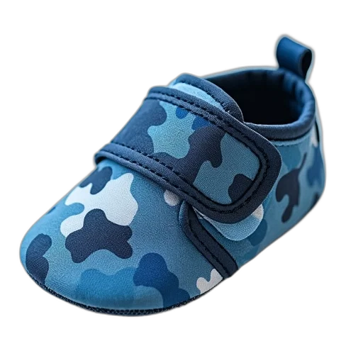 shoes, blue, camouflage, baby transparent PNG cut-out