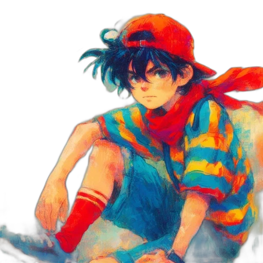 hat, watercolor, anime, pixel art transparent PNG cut-out