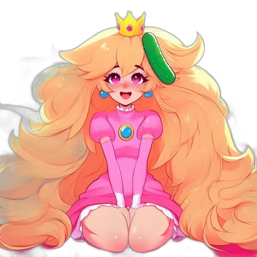 crown, dress, hair, staff transparent PNG cut-out