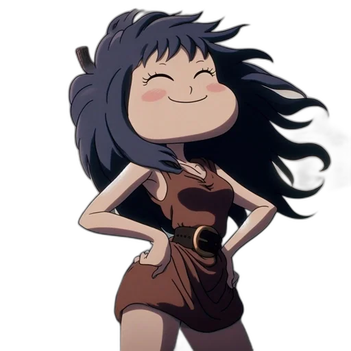 dress, creature, staff, hair transparent PNG cut-out