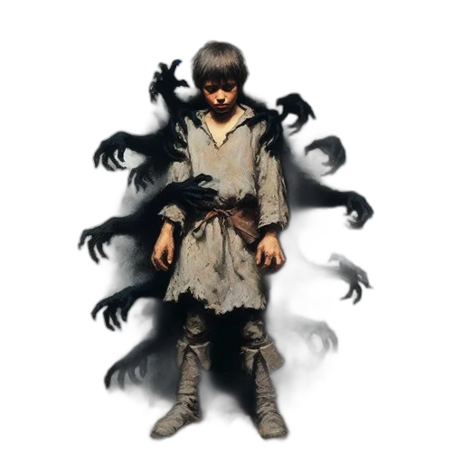 creature, dragon, hair, weapon transparent PNG cut-out