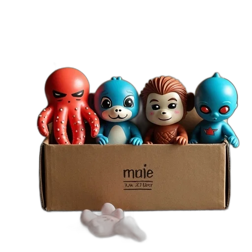 3d render, box, five, mystery transparent PNG cut-out