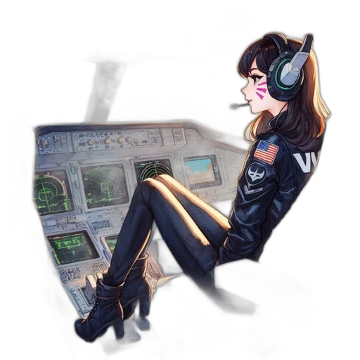 jacket, robot, staff, cyberpunk transparent PNG cut-out
