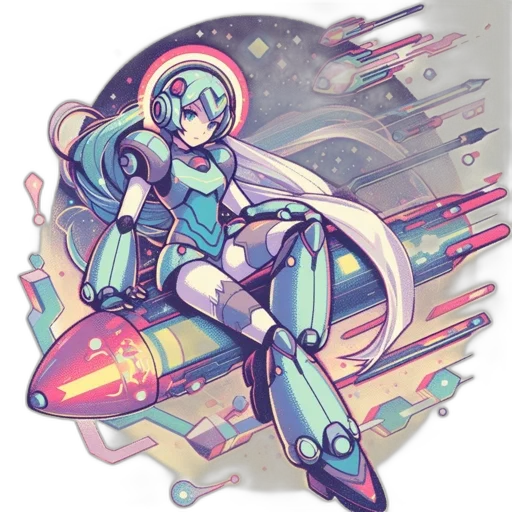 robot, weapon, sword, pixel art transparent PNG cut-out
