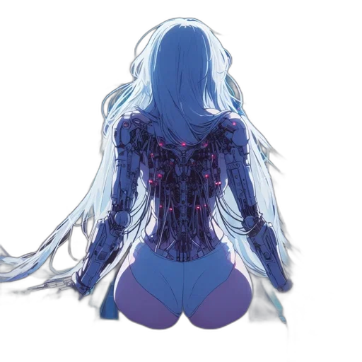 dress, hair, robot, jacket transparent PNG cut-out