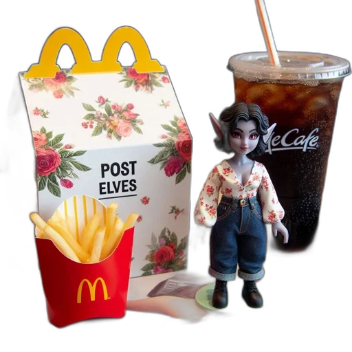 food, robot, staff, 3d render transparent PNG cut-out