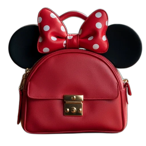 red, minnie, mouse, handbag transparent PNG cut-out