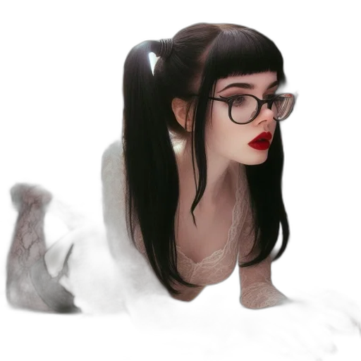 dress, hair, face, creature transparent PNG cut-out