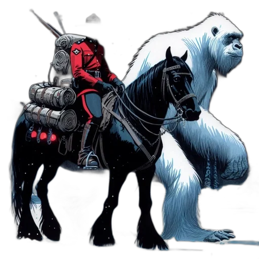 concept art, comic book art, fantasy art, yeti transparent PNG cut-out