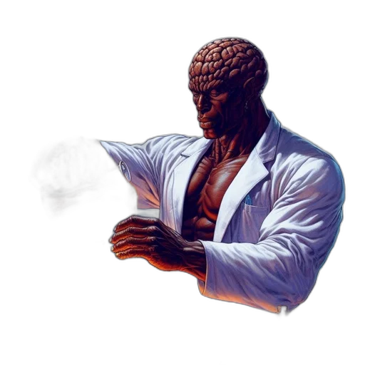 jacket, staff, face, robot transparent PNG cut-out