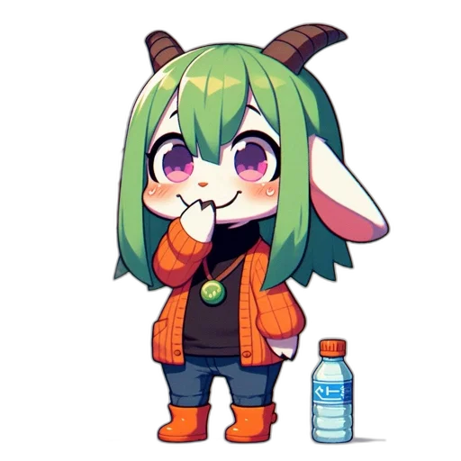 bottle, jacket, creature, animal transparent PNG cut-out