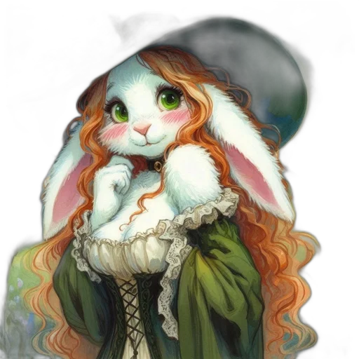 dress, hat, fantasy art, concept art transparent PNG cut-out