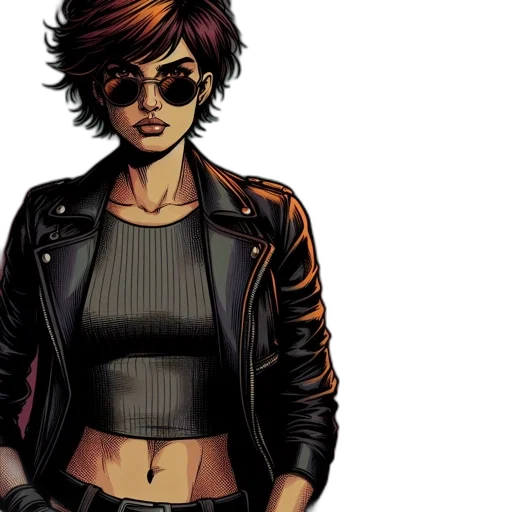 jacket, comic book art, concept art, cyberpunk transparent PNG cut-out