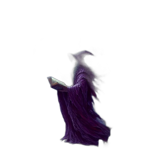 dress, hair, creature, staff transparent PNG cut-out