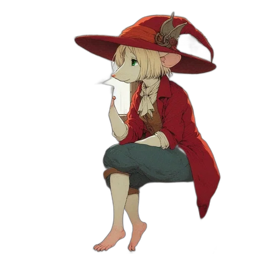 hat, staff, dragon, dress transparent PNG cut-out