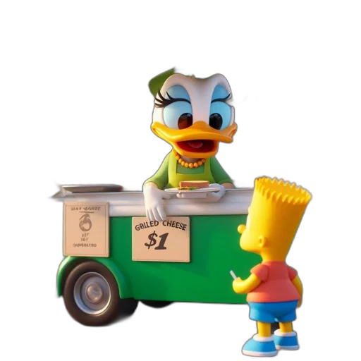3d render, concept art, cartoon, bart transparent PNG cut-out