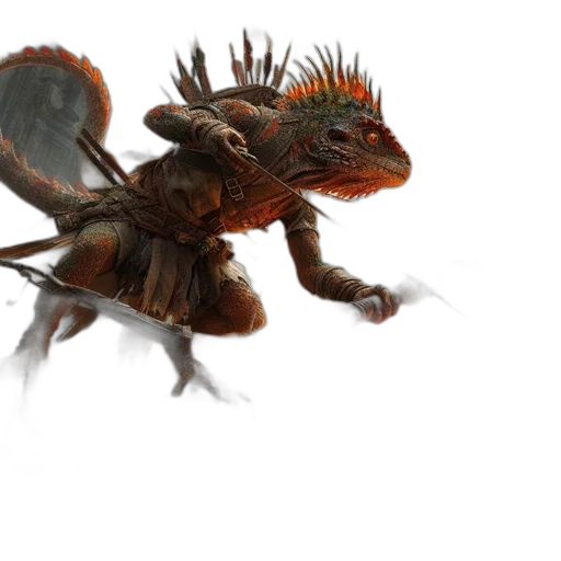 dragon, creature, animal, staff transparent PNG cut-out