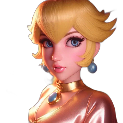 dress, face, concept art, 3d render transparent PNG cut-out
