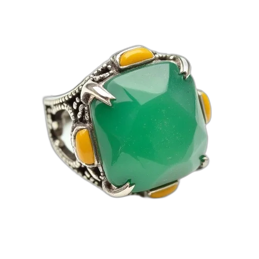jewelry, green, emerald, ring transparent PNG cut-out