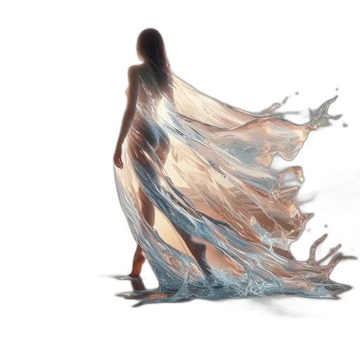 dress, hair, creature, concept art transparent PNG cut-out