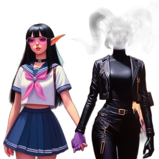 concept art, fantasy art, anime, vaporwave transparent PNG cut-out