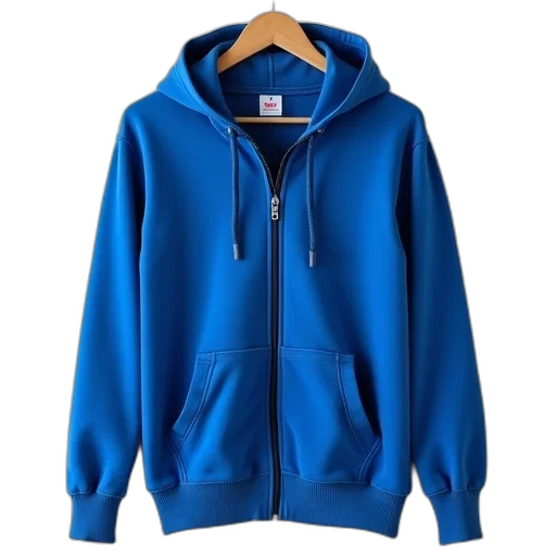 jacket, blue, hoodie, zipper transparent PNG cut-out