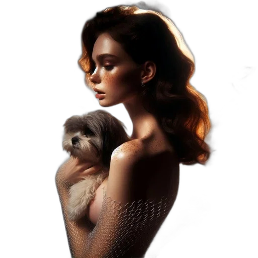 dress, animal, jewelry, hair transparent PNG cut-out