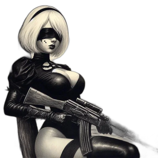 weapon, concept art, comic book art, cyberpunk transparent PNG cut-out