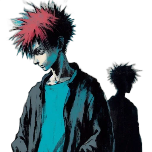 jacket, creature, staff, hair transparent PNG cut-out