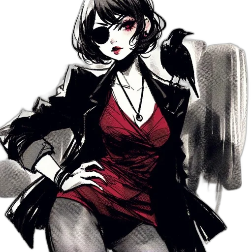dress, jacket, staff, face transparent PNG cut-out