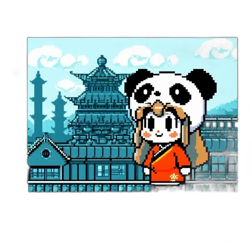 staff, animal, pixel art, cartoon transparent PNG cut-out