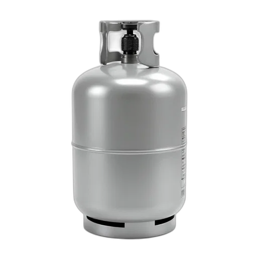 bottle, 3d render, silver, propane transparent PNG cut-out