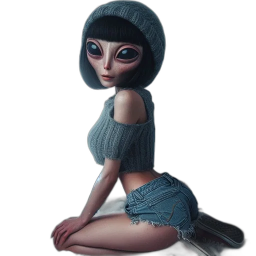 dress, hat, creature, robot transparent PNG cut-out