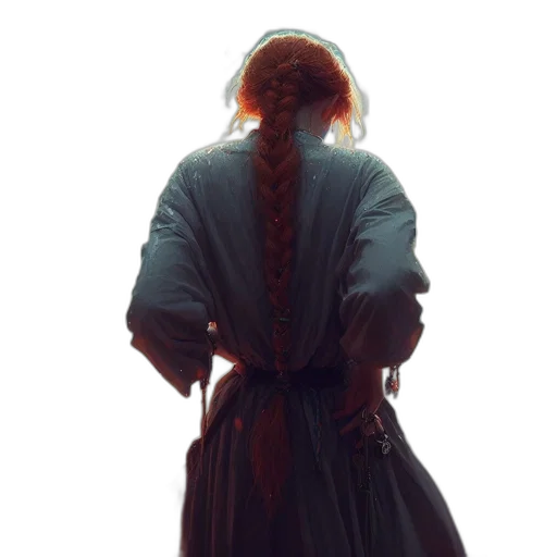 dress, jacket, staff, sword transparent PNG cut-out