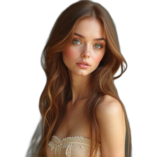 dress, jewelry, face, hair transparent PNG cut-out