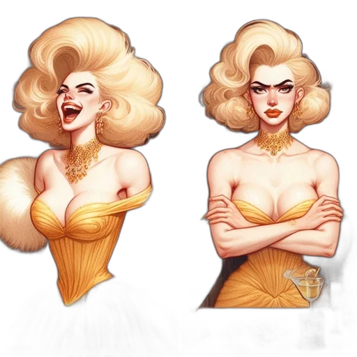 dress, hair, concept art, comic book art transparent PNG cut-out