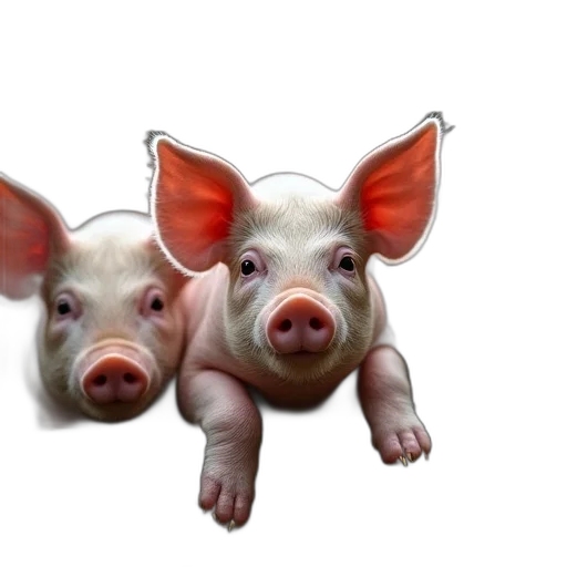 animal, photorealistic, 3d render, pigs transparent PNG cut-out