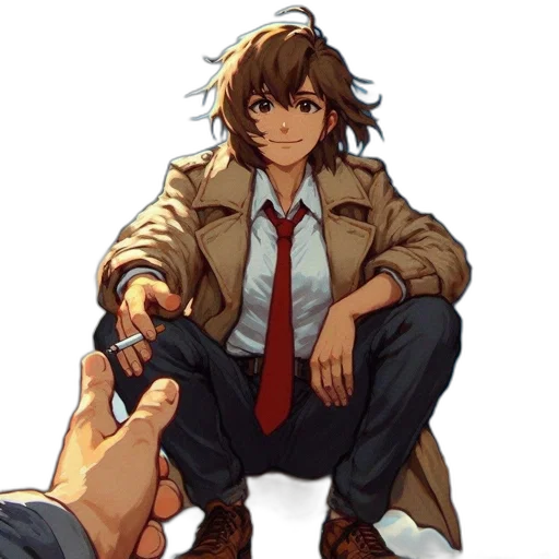 jacket, staff, weapon, concept art transparent PNG cut-out