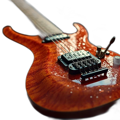 3d render, photorealistic, guitar, splash transparent PNG cut-out