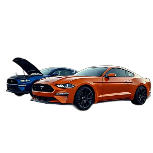 car, photorealistic, 3d render, orange transparent PNG cut-out