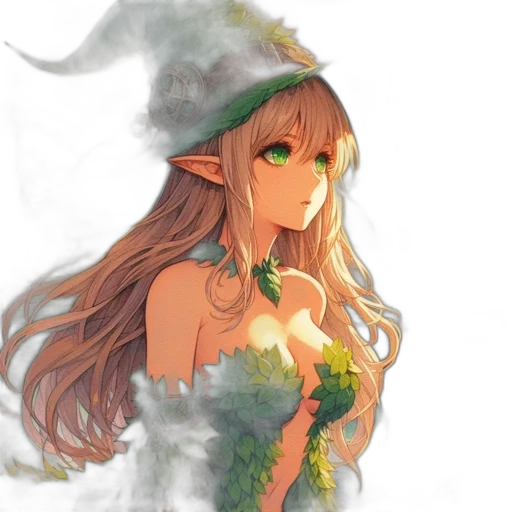 dress, dragon, hat, staff transparent PNG cut-out