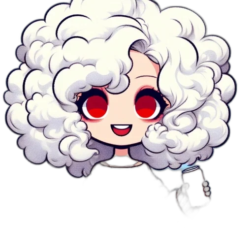hair, creature, face, staff transparent PNG cut-out