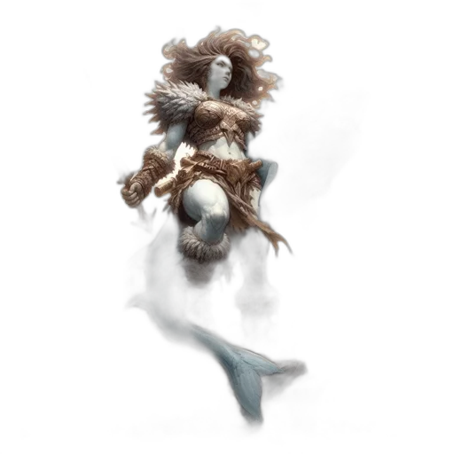 creature, hair, staff, mask transparent PNG cut-out