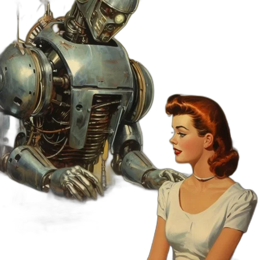 robot, concept art, comic book art, outer space transparent PNG cut-out