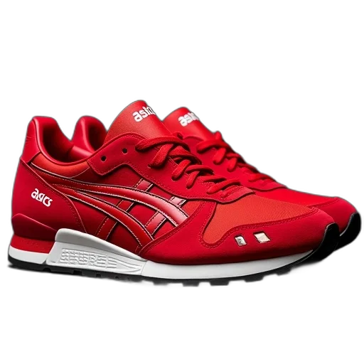 shoes, 3d render, red, asics transparent PNG cut-out