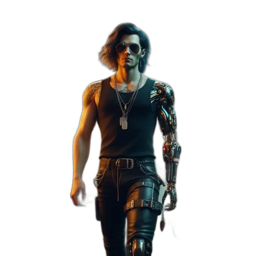 robot, weapon, jacket, sword transparent PNG cut-out