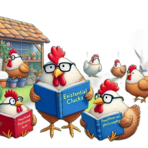 3d render, chickens, wearing, glasses transparent PNG cut-out