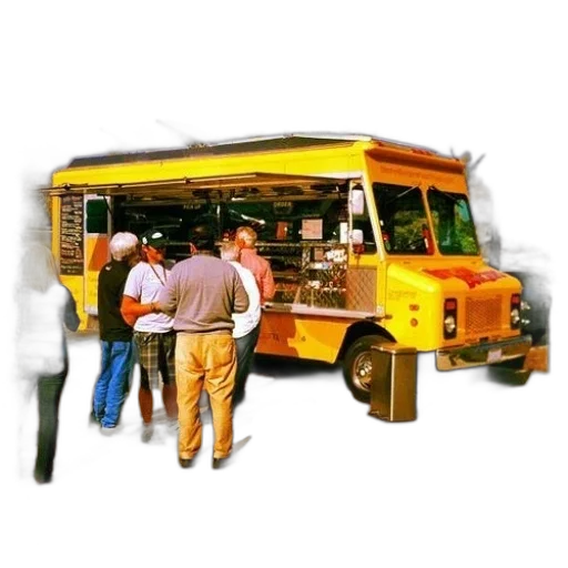 food, staff, yellow, truck transparent PNG cut-out