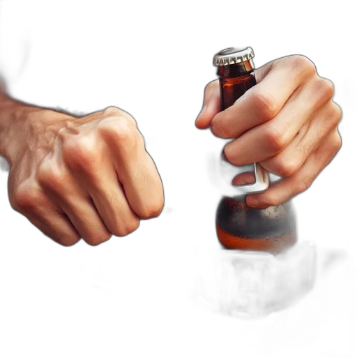 bottle, weapon, food, 3d render transparent PNG cut-out